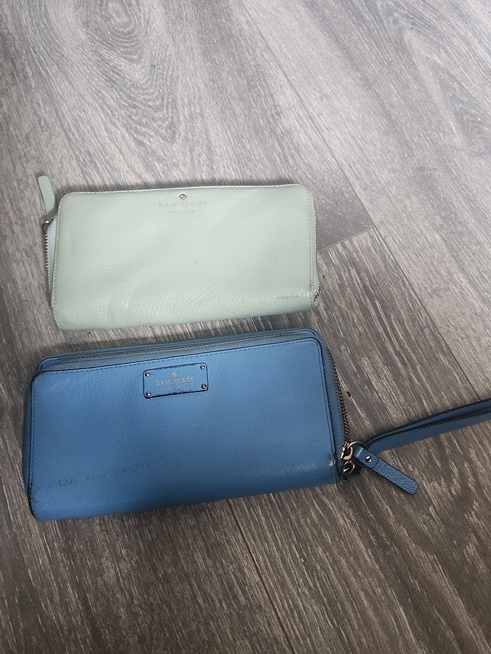 kate spade Mint Green and Blue Zip Wallets Set